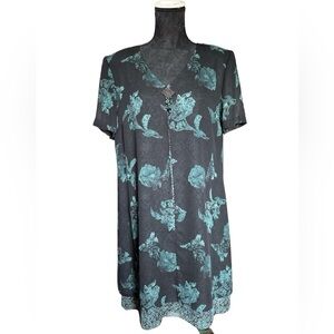 Carole Little Layered Dress Size 12 Black Green